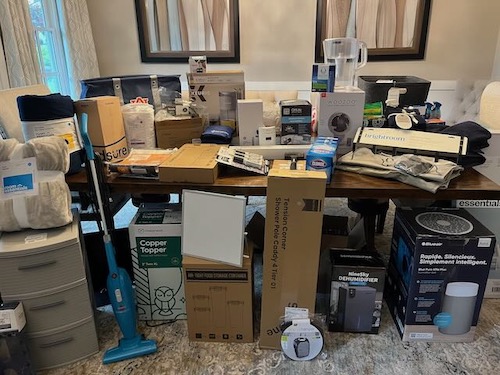 Dorm essentials pile the summer before college