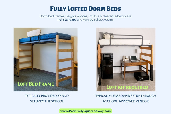 how to loft a dorm bed
