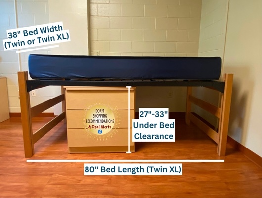 How to measure under dorm bed storage.