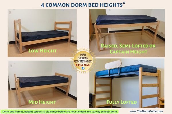 4 Common Dorm Beds graphic