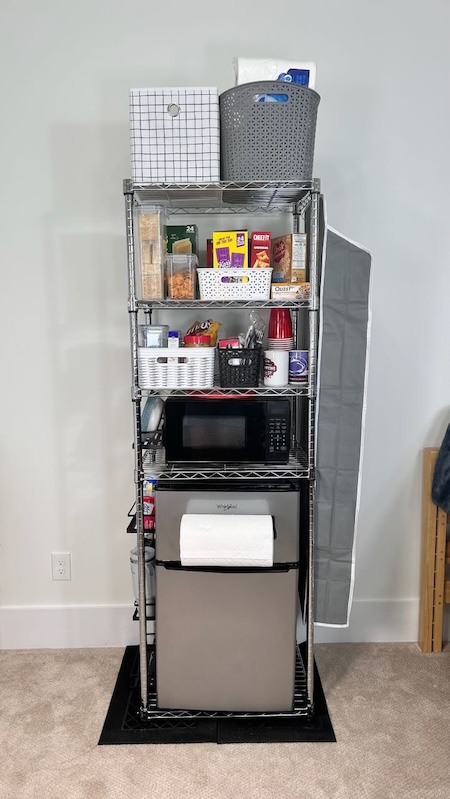 Dorm Kitchen In 5-Tier Wire Shelving