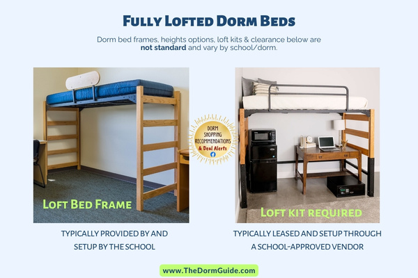how to loft a dorm bed, the 2 options