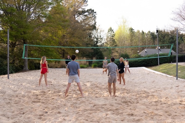 college apartment amenities volleyball court